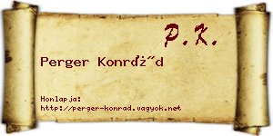 Perger Konrád névjegykártya